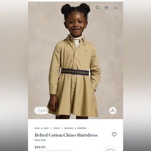 Polo by Ralph Lauren Tan Belted Shirtdress